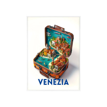 Venice in a Suitcase wall art, a chic travel poster for elegant home decor