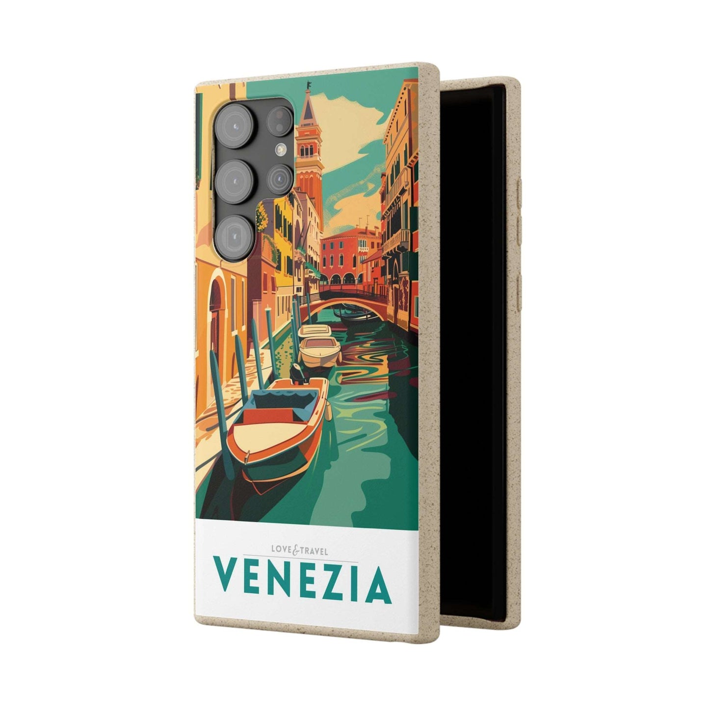 Eco-friendly Venice-themed phone case made from bamboo fiber