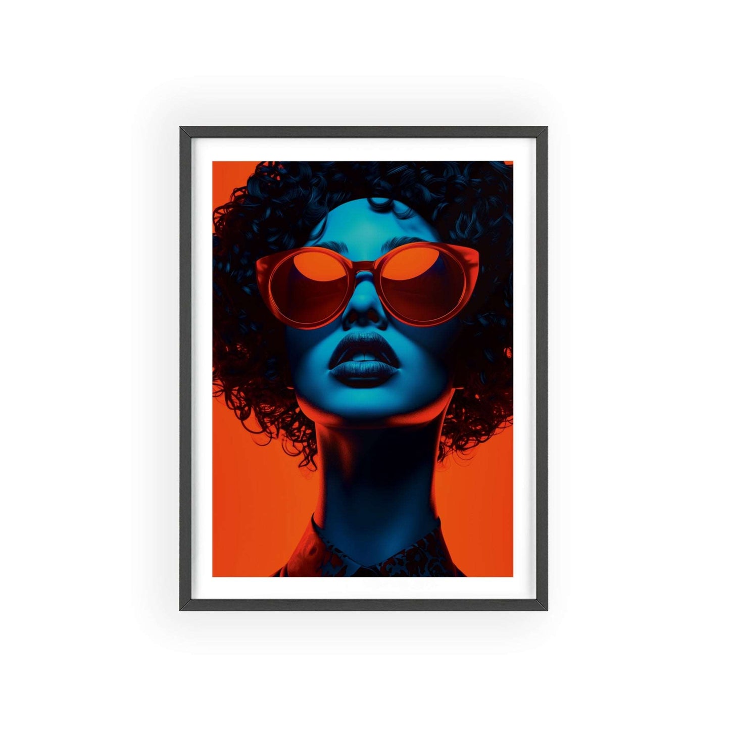 Vibrant pop art portrait of a young woman with curly hair, inspired by Athens