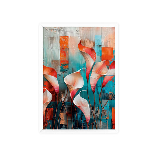 Modern abstract Calla Lilies framed print from Flower Parade collection