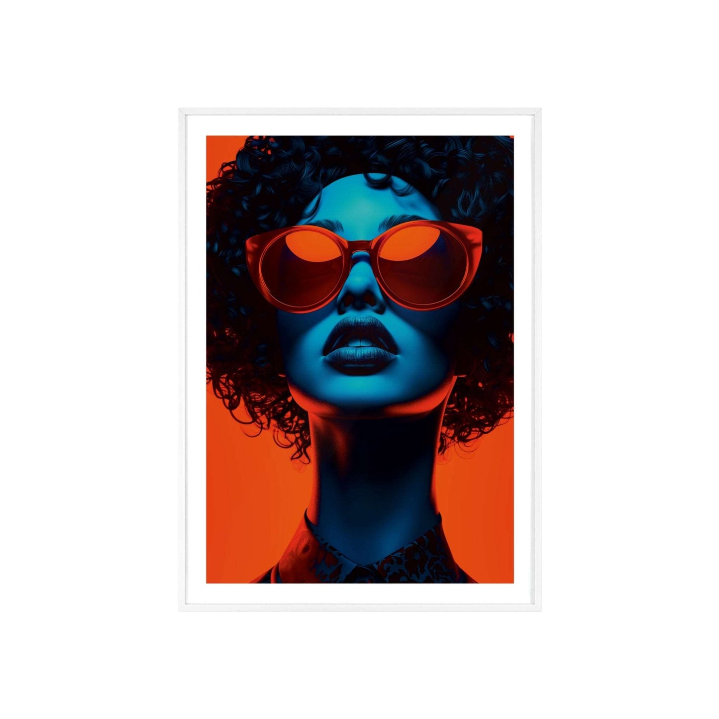 Vibrant pop art portrait of a young woman with curly hair, inspired by Athens