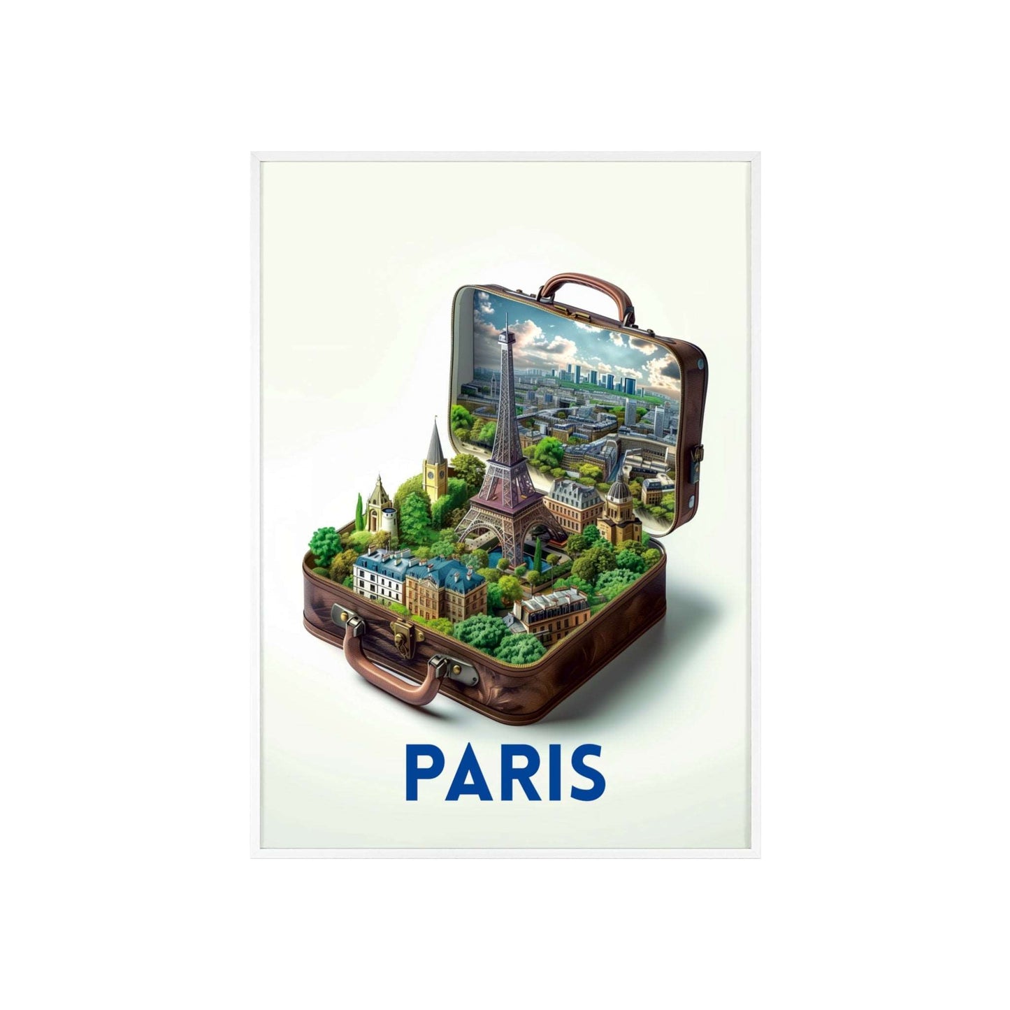 Paris in a Suitcase: Elegant Travel Poster for Timeless Home Decor