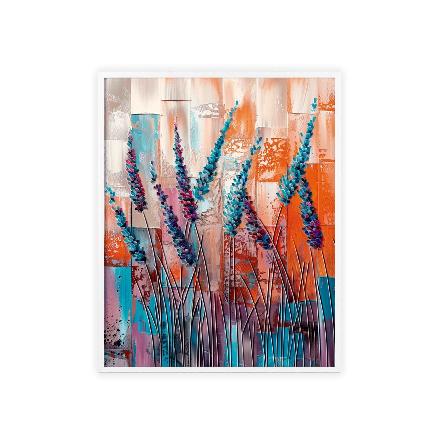 Modern abstract Lavender framed print from Flower Parade collection