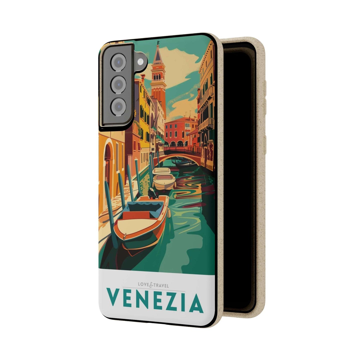 Eco-friendly Venice-themed phone case made from bamboo fiber