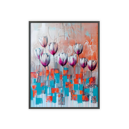 Modern abstract Tulips framed print from Flower Parade collection