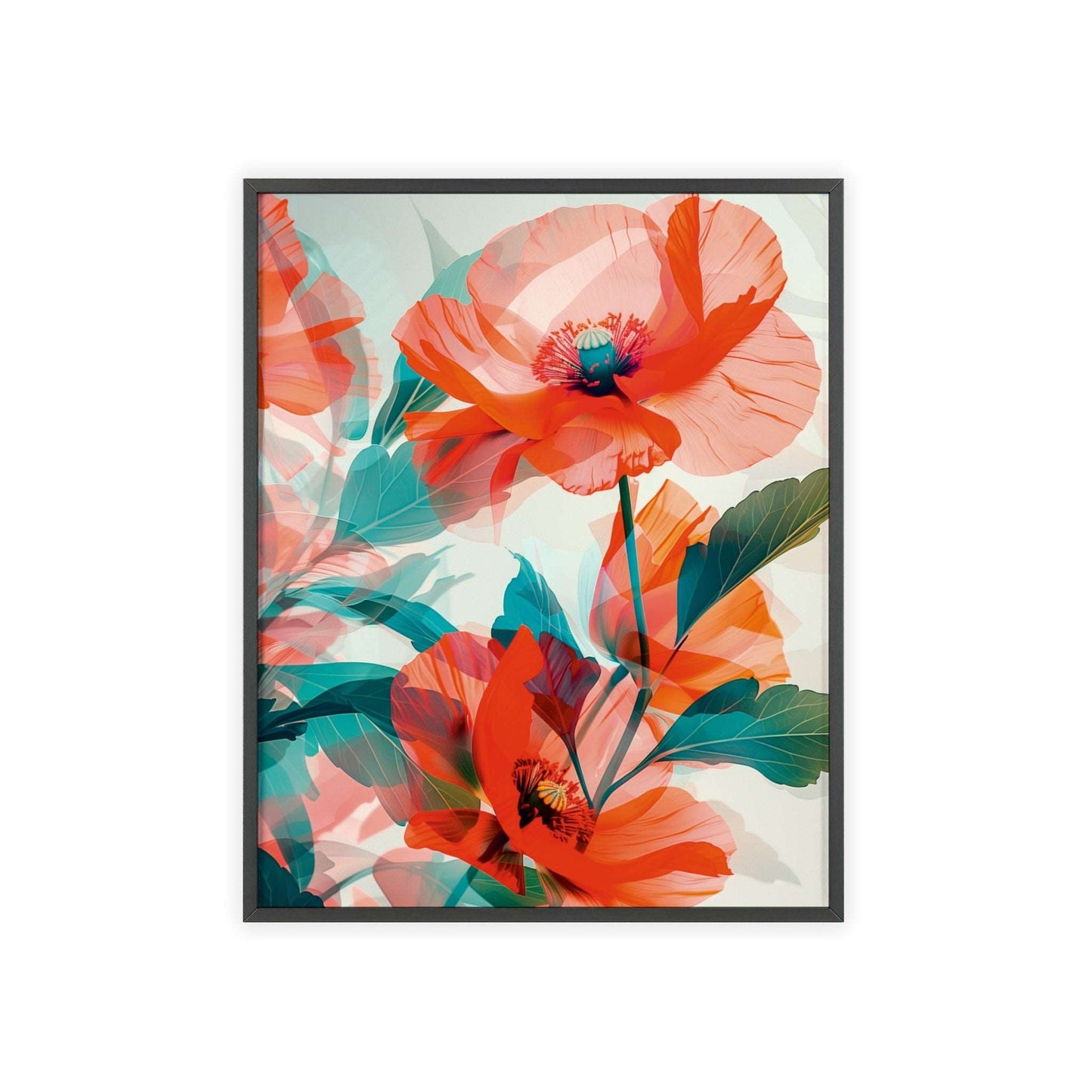 "Orange Poppies framed wall art - Flower Parade Collection"