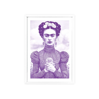 Must-Have Frida Portrait! Modern wall art in vibrant violet. Add a touch of elegance to your home decor. Shop now!