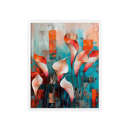 Modern abstract Calla Lilies framed print from Flower Parade collection