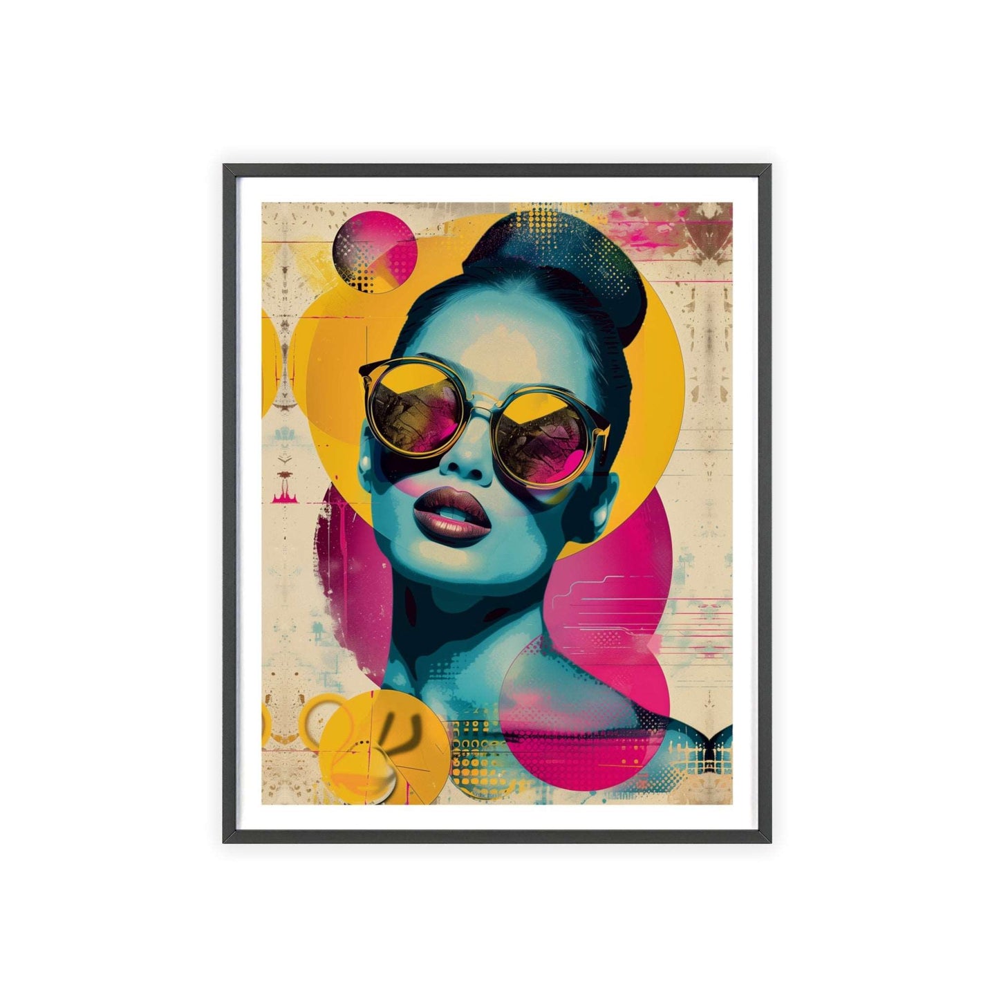 Retro pop art portrait of woman inspired by Miami glamour