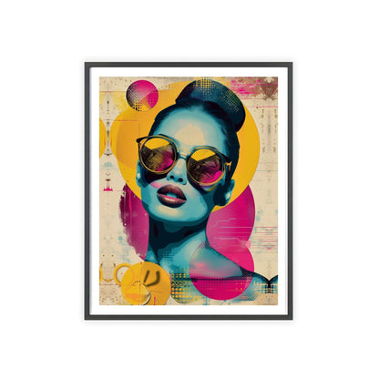 Retro pop art portrait of woman inspired by Miami glamour