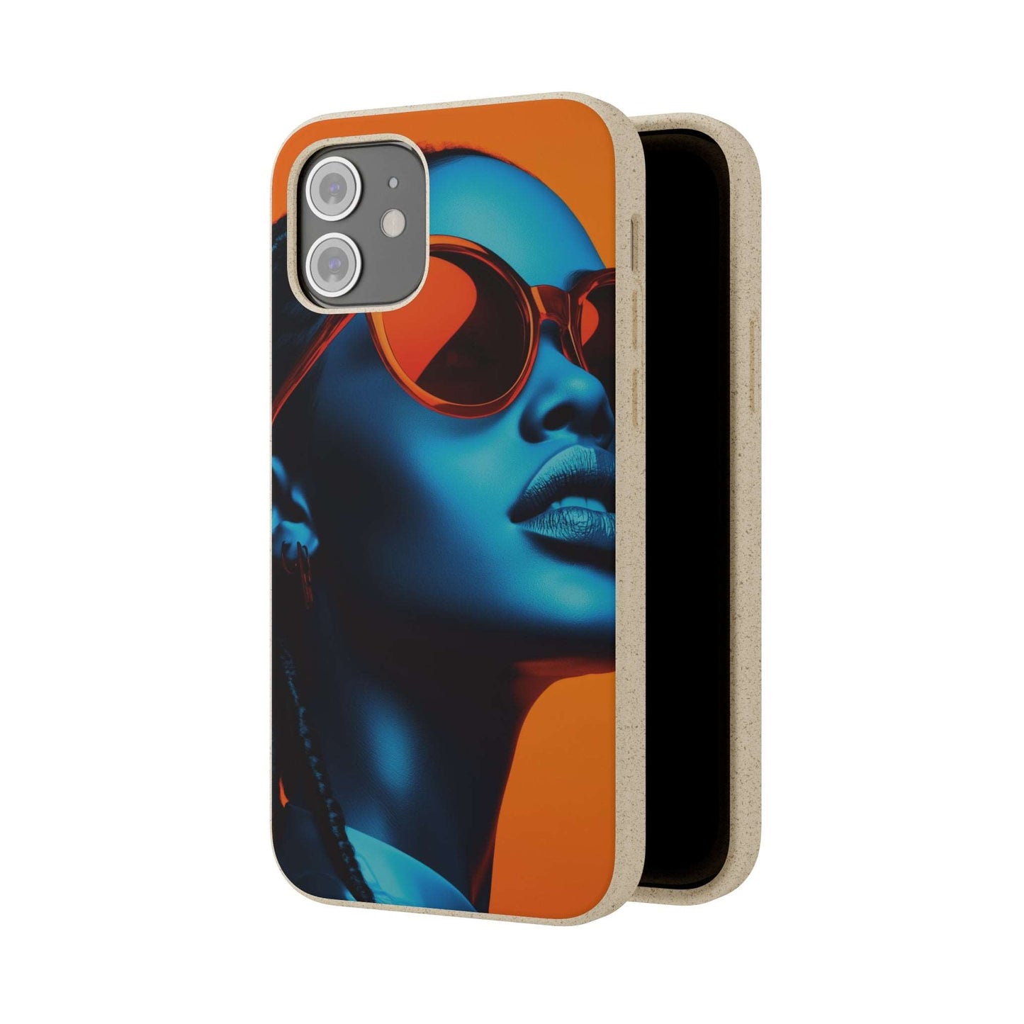 Habana Modern Global Portrait phone case featuring a radiant Black woman, biodegradable, eco-friendly, and wireless charging compatible.