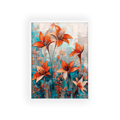 Modern abstract Lilies framed print from Flower Parade collection