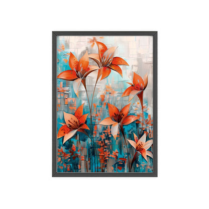 Modern abstract Lilies framed print from Flower Parade collection