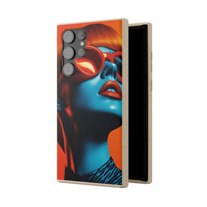 Kilkenny Modern Global Portrait phone case with a red-haired woman, biodegradable, zero-waste, and wireless charging compatible