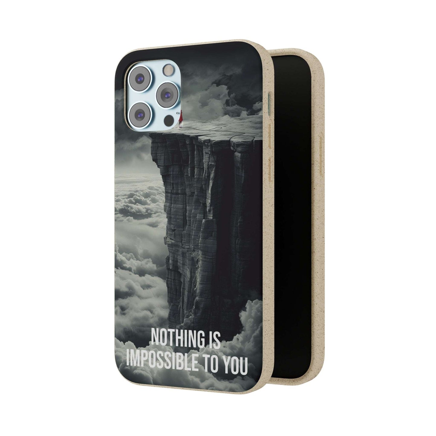 Eco-friendly motivational phone case with "Nothing is Impossible to You" quote