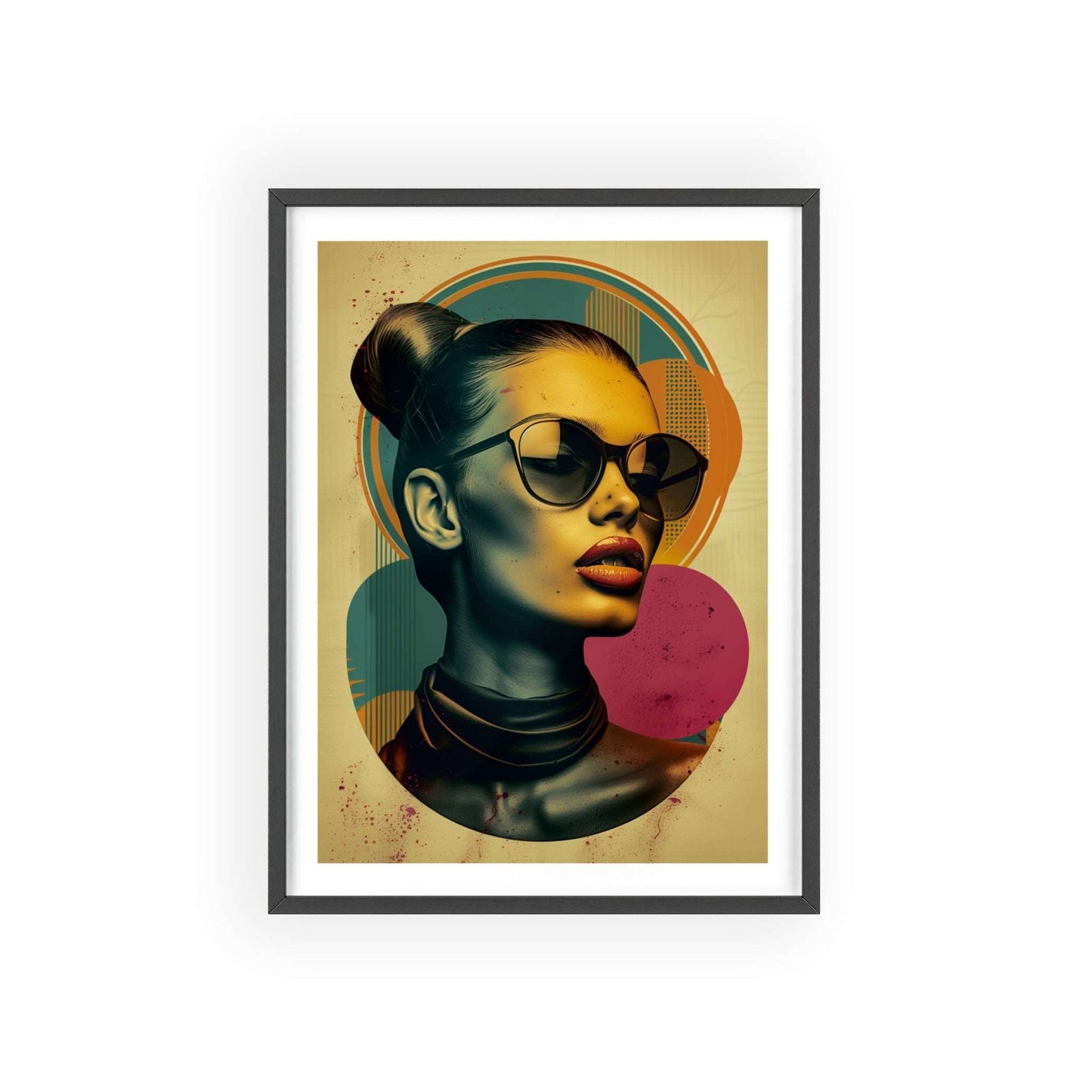 Retro pop art portrait of woman inspired by Roman glamour