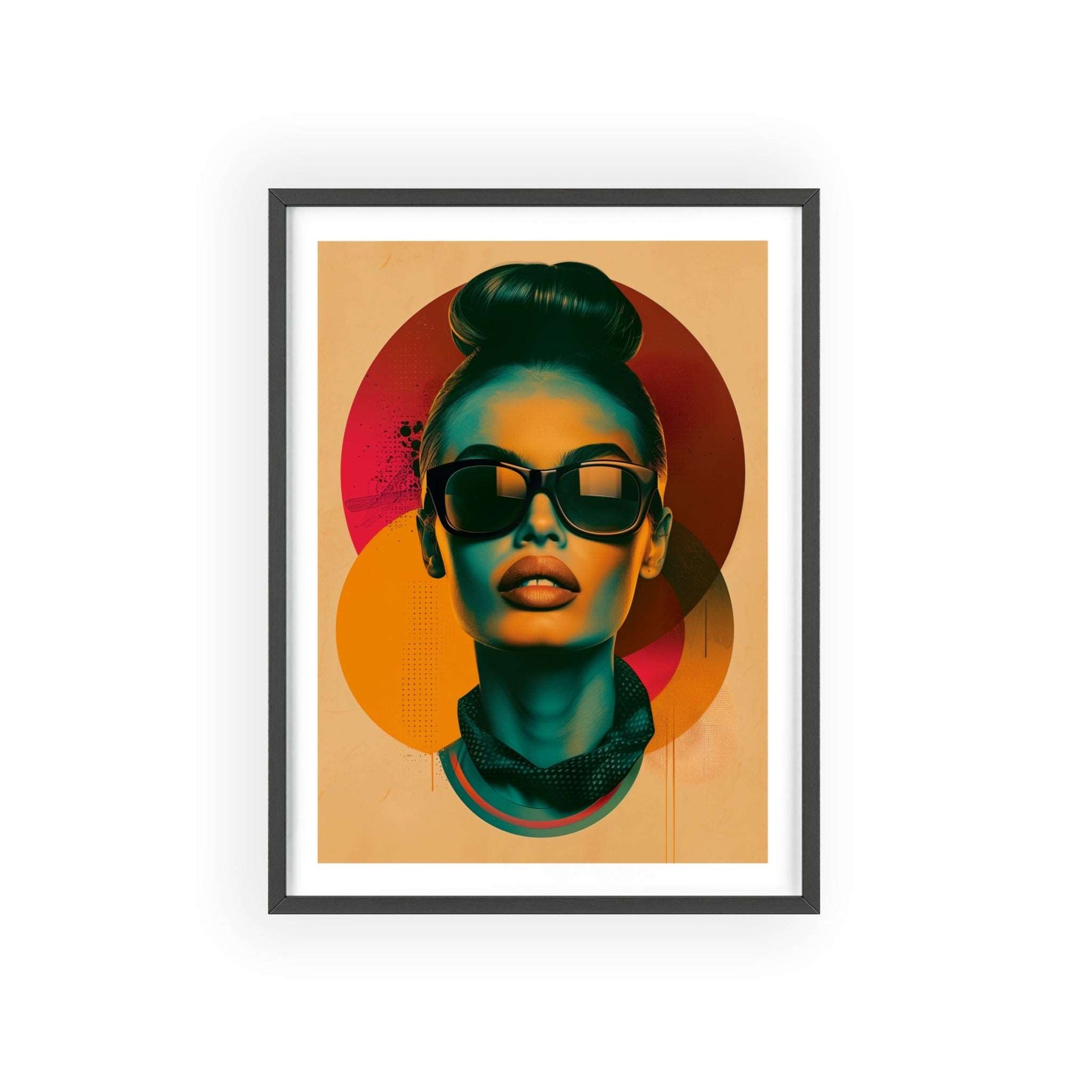 Retro pop art portrait of woman inspired by Madrid glamour