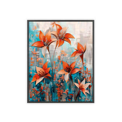 Modern abstract Lilies framed print from Flower Parade collection