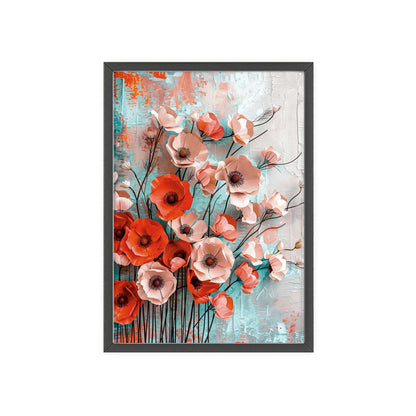 Modern abstract Poppies framed print from Flower Parade collection