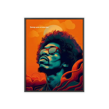 Original wall art with Jimi Hendrix's quote: 'The Knowledge speaks but Wisdom listens,' perfect for adding inspiration and style to your home decor.