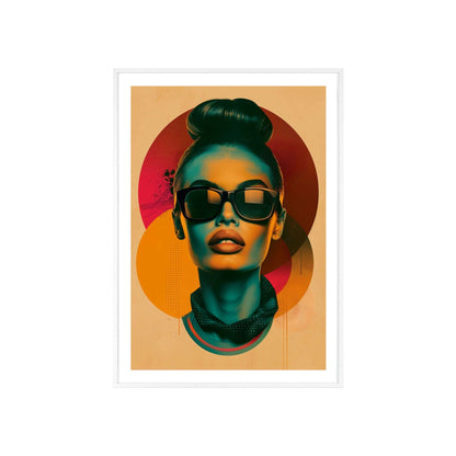 Retro pop art portrait of woman inspired by Madrid glamour