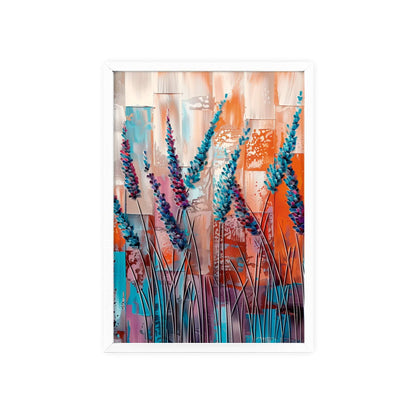 Modern abstract Lavender framed print from Flower Parade collection