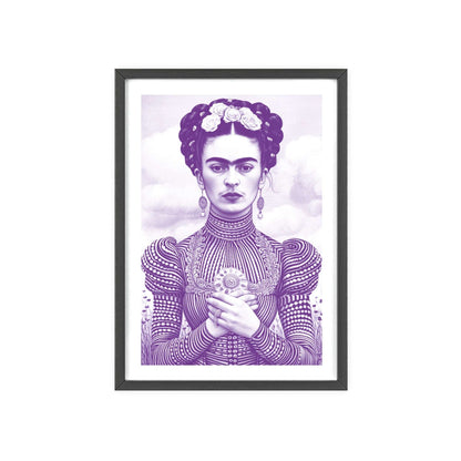 Must-Have Frida Portrait! Modern wall art in vibrant violet. Add a touch of elegance to your home decor. Shop now!