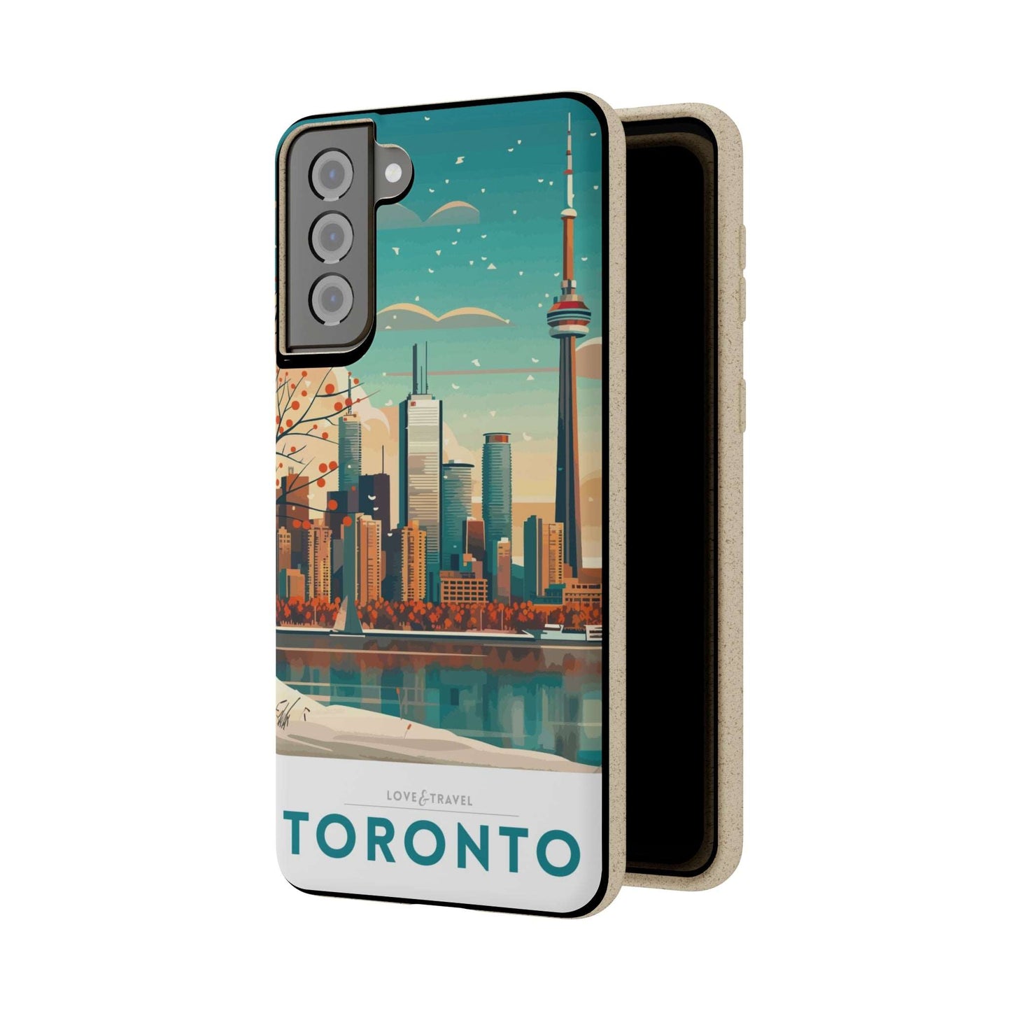 Eco-friendly Toronto-themed phone case made from bamboo fiber