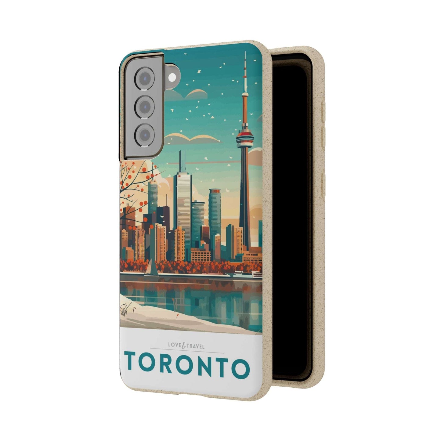 Eco-friendly Toronto-themed phone case made from bamboo fiber