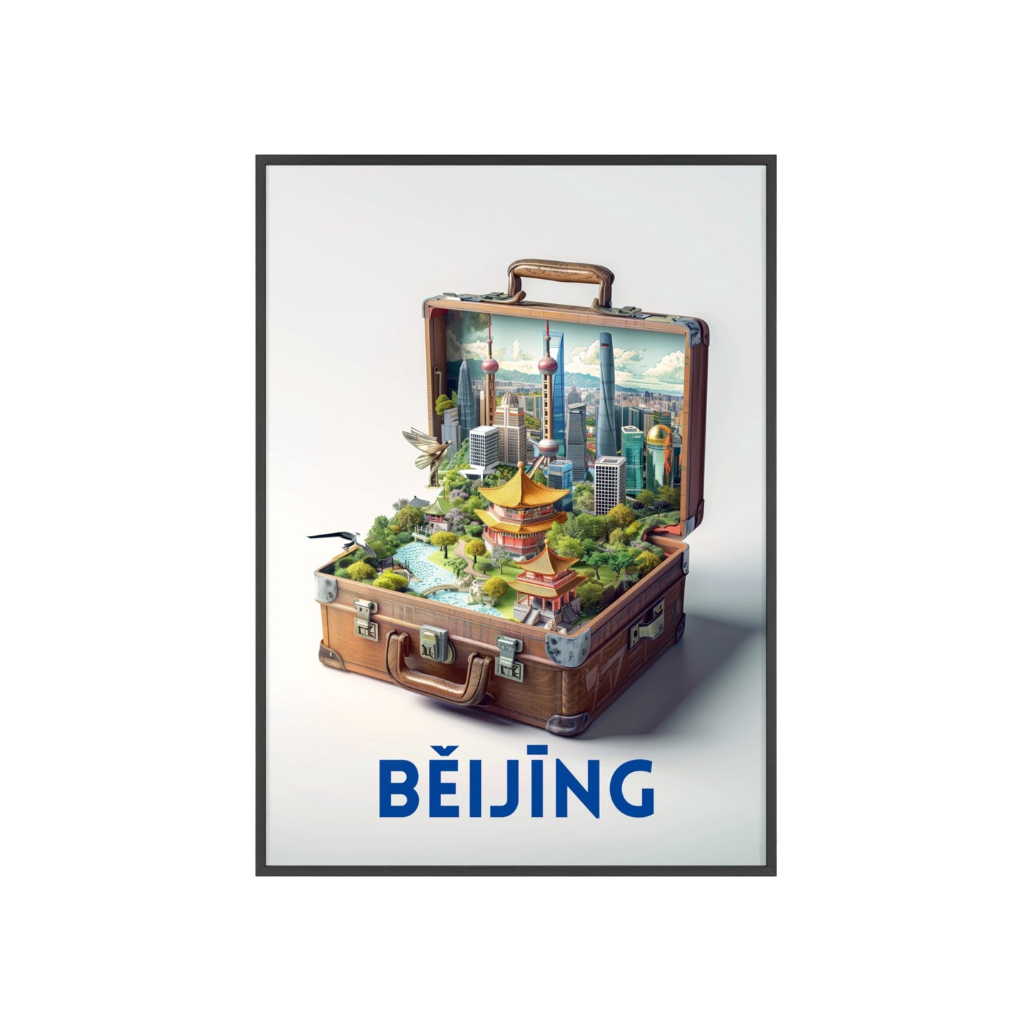 Stunning Beijing travel poster enhancing home decor with elegant wall art, capturing the city's charm and evoking memories and future adventures