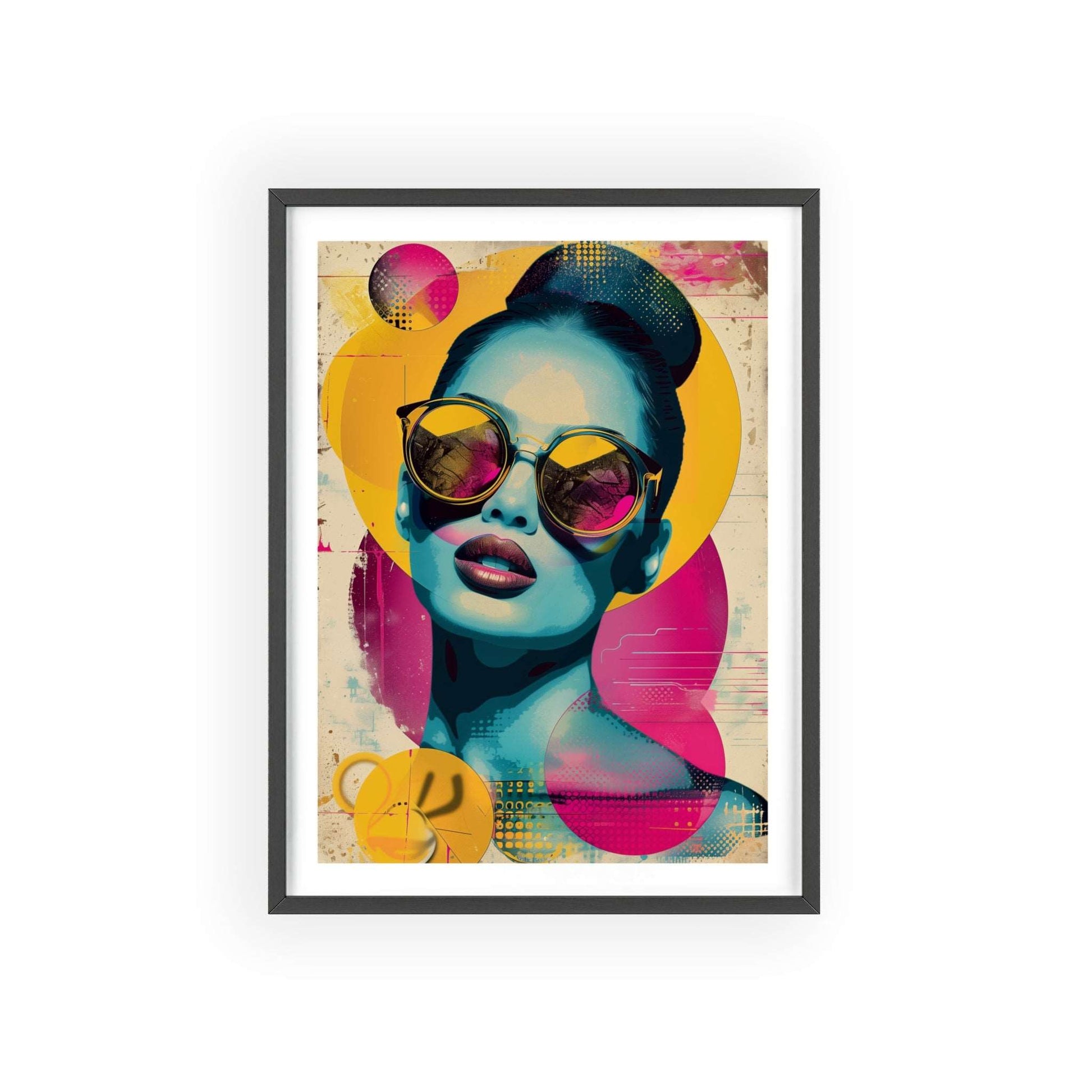 Retro pop art portrait of woman inspired by Miami glamour