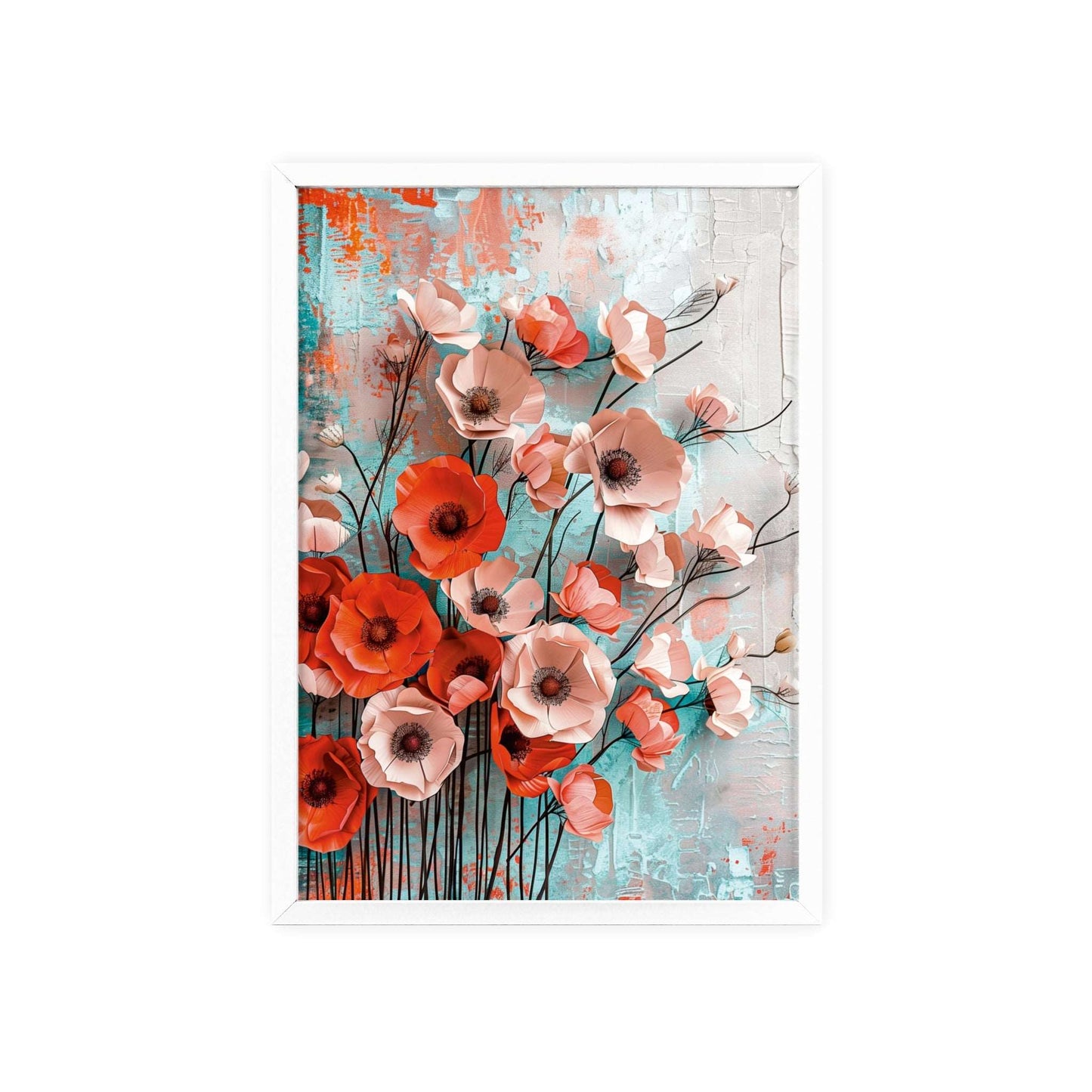 Modern abstract Poppies framed print from Flower Parade collection