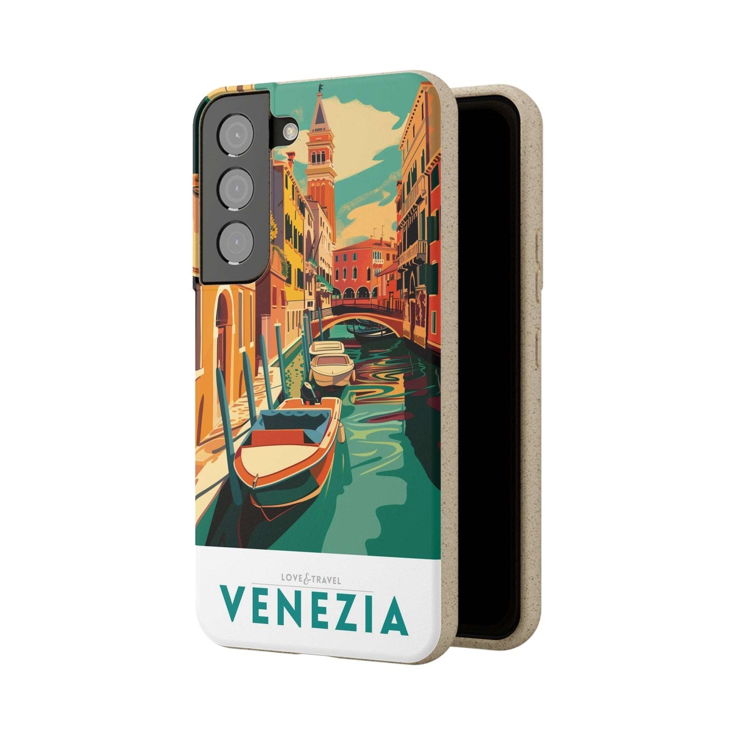 Eco-friendly Venice-themed phone case made from bamboo fiber