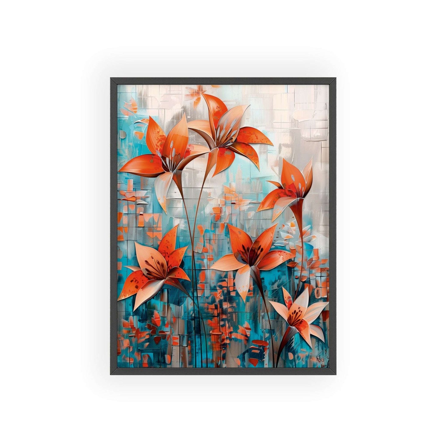 Modern abstract Lilies framed print from Flower Parade collection