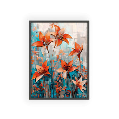 Modern abstract Lilies framed print from Flower Parade collection