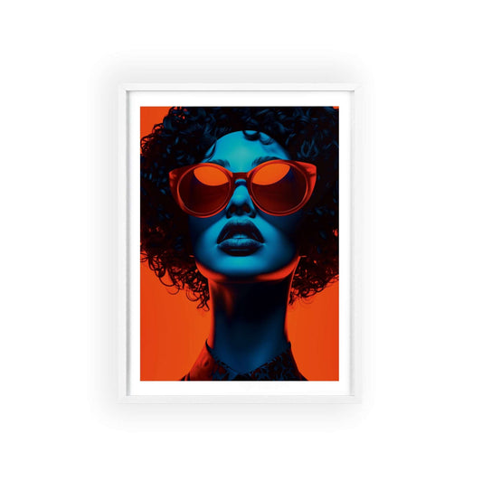 Vibrant pop art portrait of a young woman with curly hair, inspired by Athens