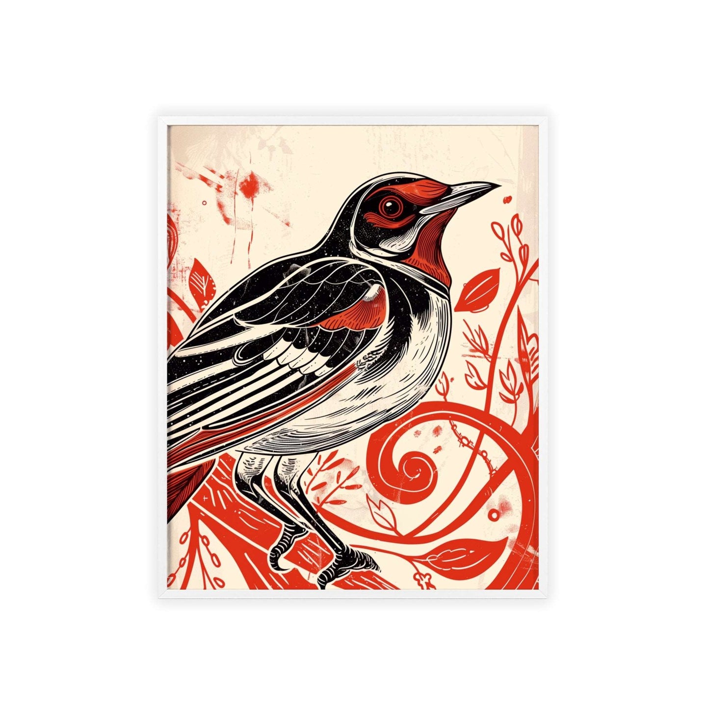 Unleash the daring energy of the Magpie with this bold, original vector framed poster. Perfect for wall art in a modern home