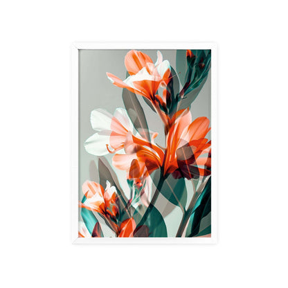 This stunning flower poster showcases the beauty of Freesia, known for its sweet fragrance and colorful blossoms