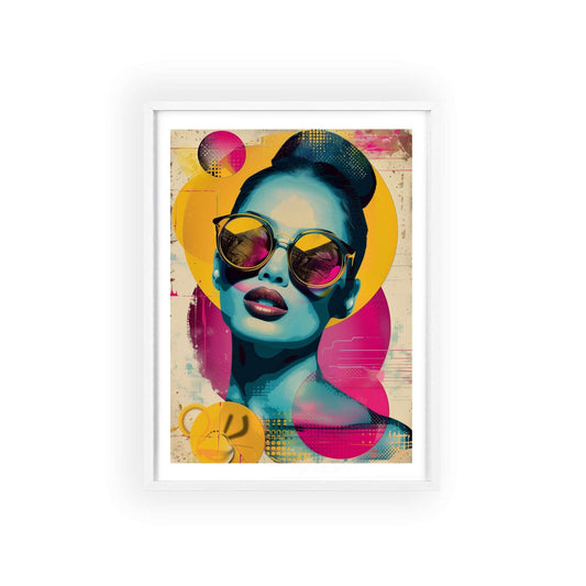 Retro pop art portrait of woman inspired by Miami glamour