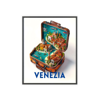 Venice in a Suitcase wall art, a chic travel poster for elegant home decor