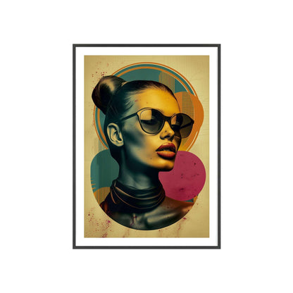 Retro pop art portrait of woman inspired by Roman glamour