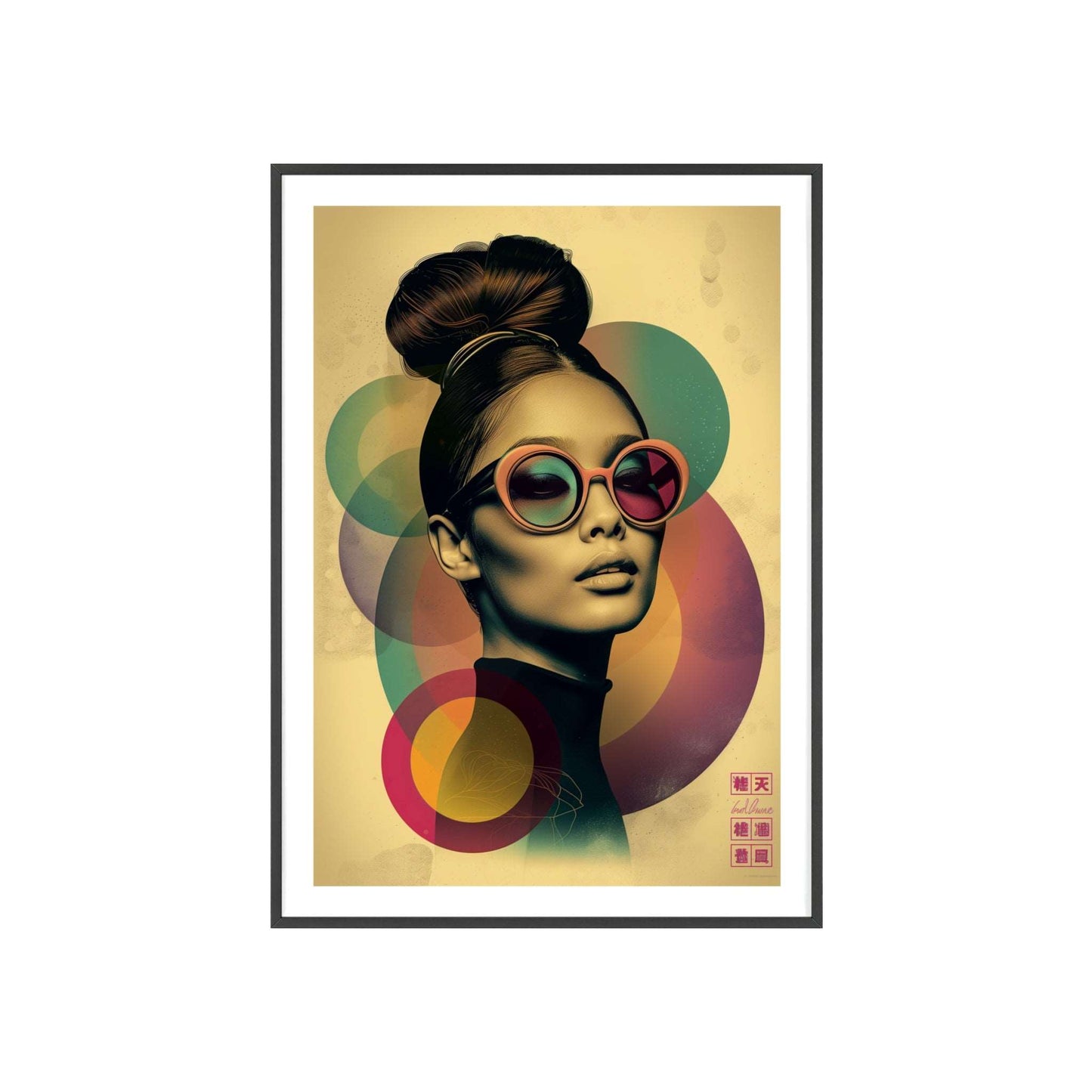 Retro pop art portrait of woman inspired by Beijing fashion