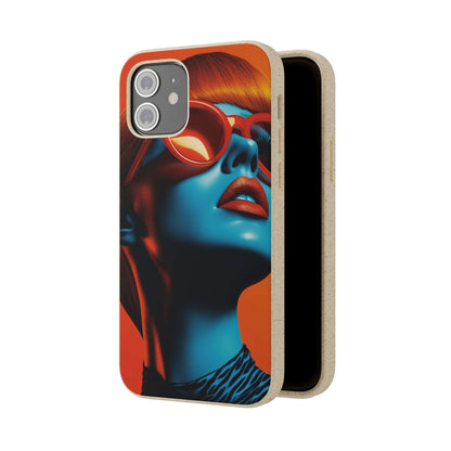 Kilkenny Modern Global Portrait phone case with a red-haired woman, biodegradable, zero-waste, and wireless charging compatible