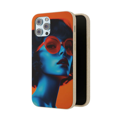 Roma Modern Global Portrait phone case with a young woman, biodegradable, eco-friendly, and wireless charging compatible.