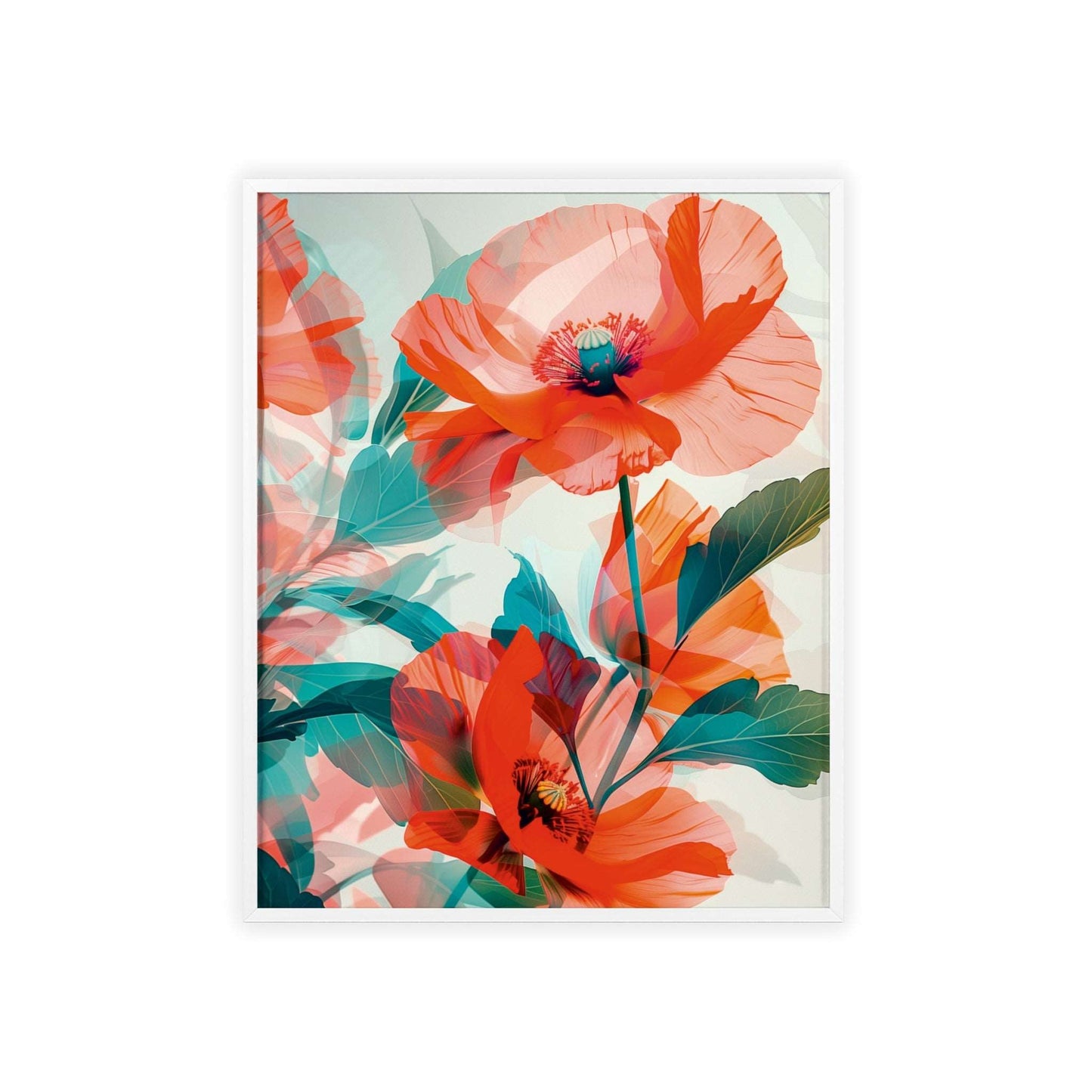 "Orange Poppies framed wall art - Flower Parade Collection"