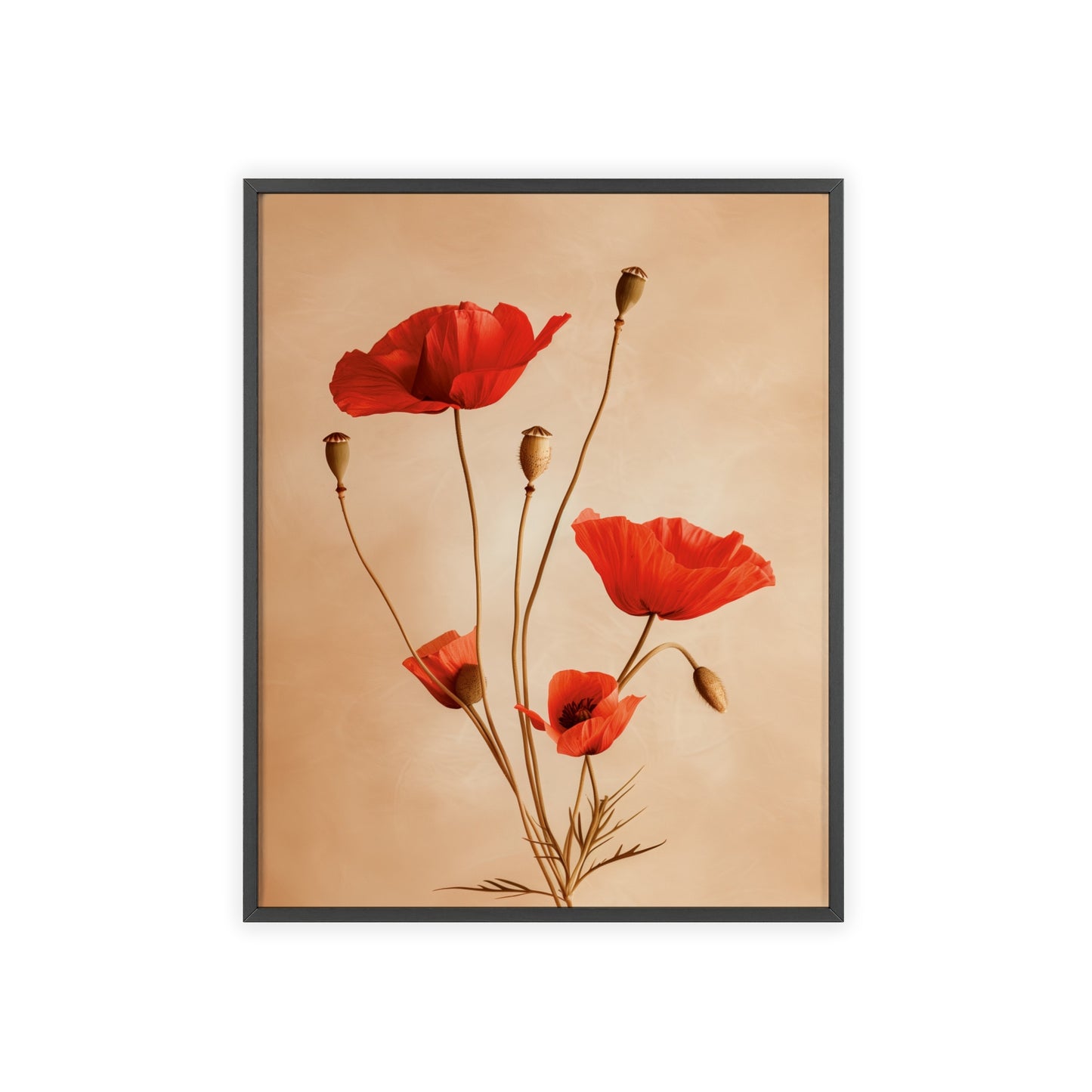 Vintage Poppies framed wall art - Flower Parade Collection