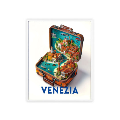 Venice in a Suitcase wall art, a chic travel poster for elegant home decor