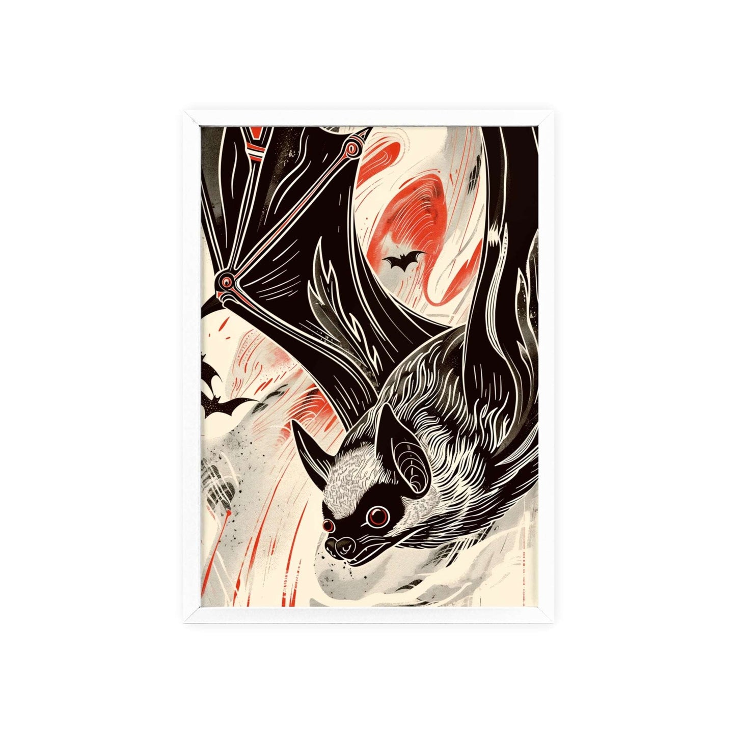 Perfect for modern home decor, this wall art piece features a majestic bat