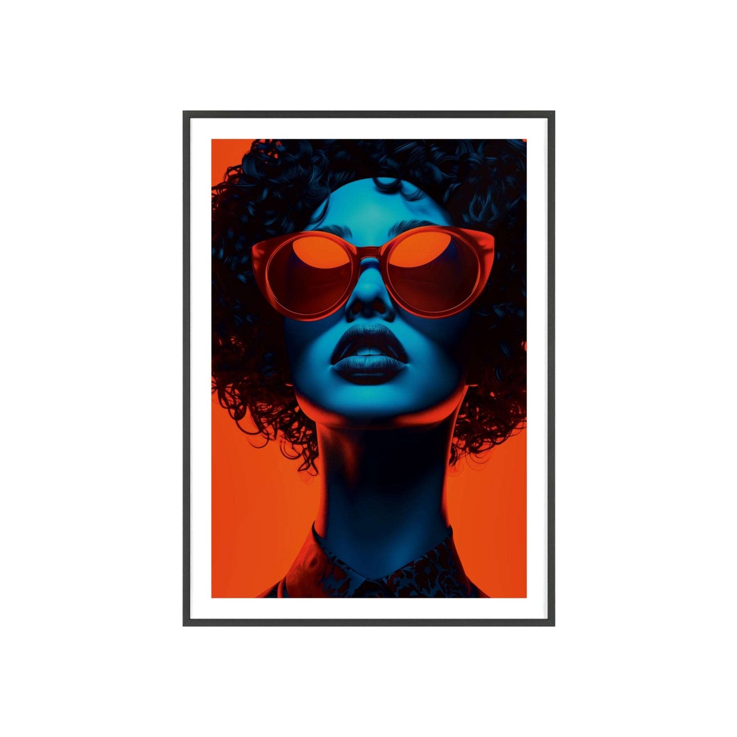 Vibrant pop art portrait of a young woman with curly hair, inspired by Athens