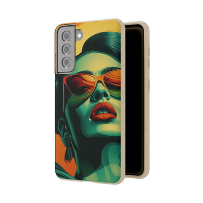 Biodegradable phone case with Frida Kahlo portrayed as a glamorous 40's diva.